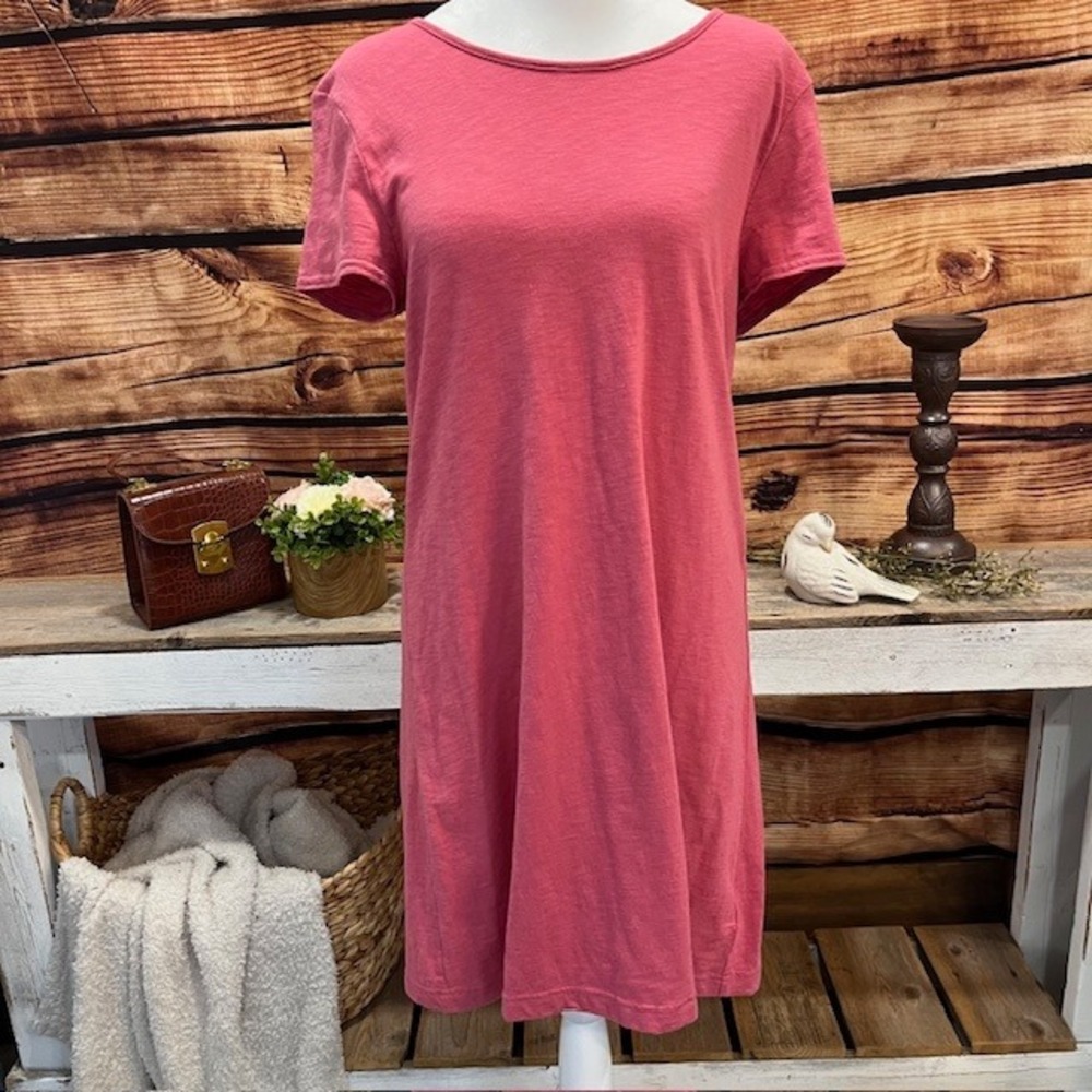 Gap Womens Mauve Boho Midi Short Sleeve‎ Open Back T Shirt Dress Size M